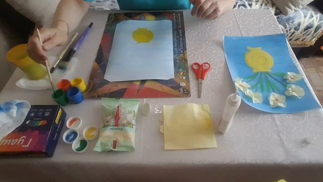 Рисование в нетрадиционной технике "Цветы в вазе"