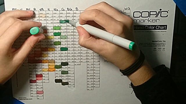 filling in my copic marker chart!