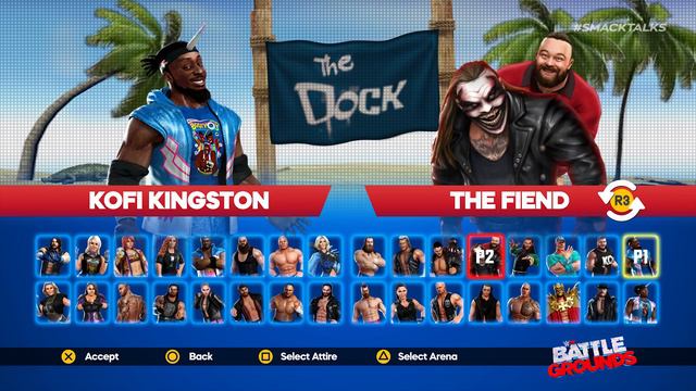 WWE 2K Battlegrounds Main Menu & Roster Selection Screen (Universal Design Concept)