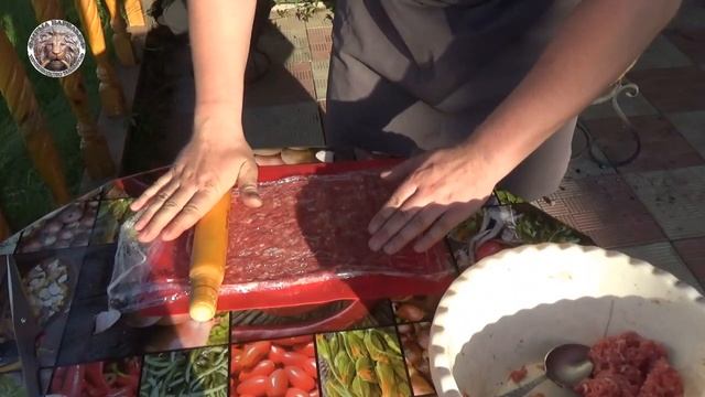Мясной баклажан приготовленный в тандыре Барельеф