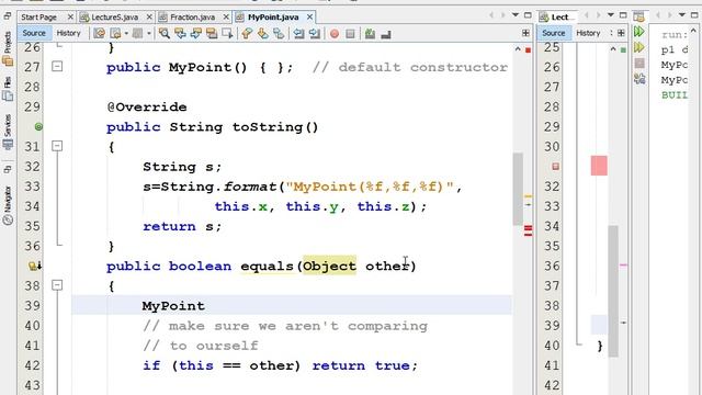 CIT1613#7467 Lecture U Rec 11 19 19 (overrides, .equal, .toString, Call Chaining)