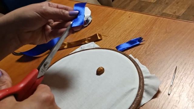 Василек луговой из атласных лент Meadow cornflower of satin ribbons