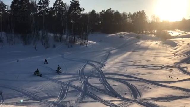 Снегоход. Сальто назад.  Жёстко
