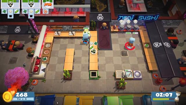 Overcooked 2: Gourmet Edition | Story Mode | Level 1-3 | 4 stars | Co-op 2 Players