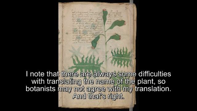 Voynich manuscript, translated from the dictionary. 6 s