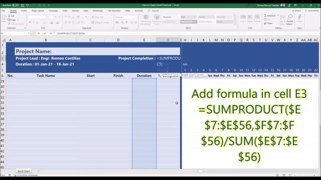 Excel How to Create a Gantt Chart