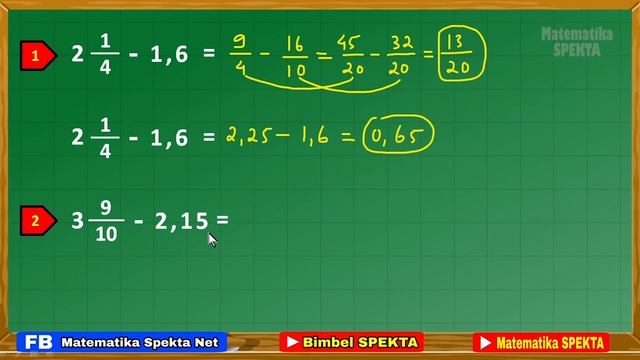 Cara Mengurangkan Pecahan Campuran Dengan Bilangan Desimal. Versi Update