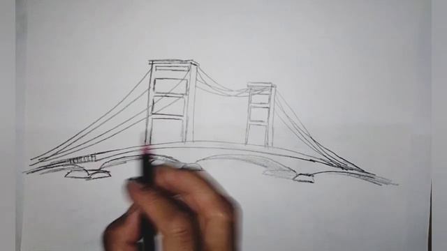 🔴 Menggambar jembatan Ampera dengan pensil (draw an ampera bridge)