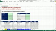 Office 2013 Class #36: Excel Basics 18: Excel Defined Names & Built-in Functions