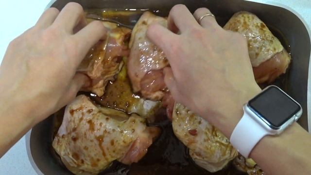 Курица в медово чесночном маринаде в духовке мясо курица ужин