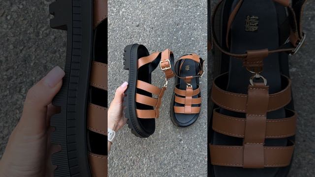 Босоножки женские кожаные коричневые (6213) #shoes
