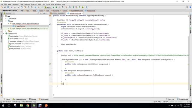 Weather App using JSON Parsing in Android Studio