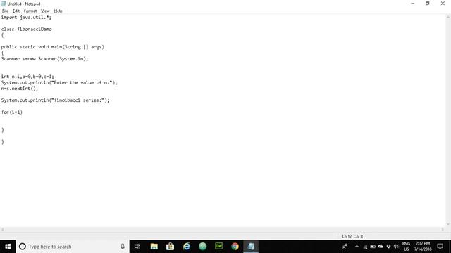 Java Programming - Fibonacci Series