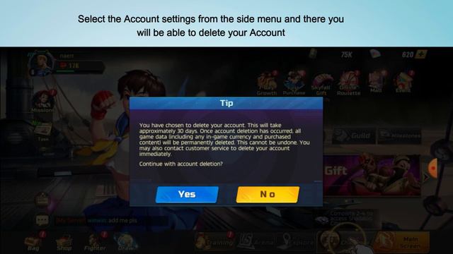 How to Delete Street Fighter: Duel Account