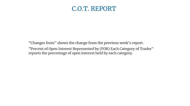 What is the COT REPORT and how to use it