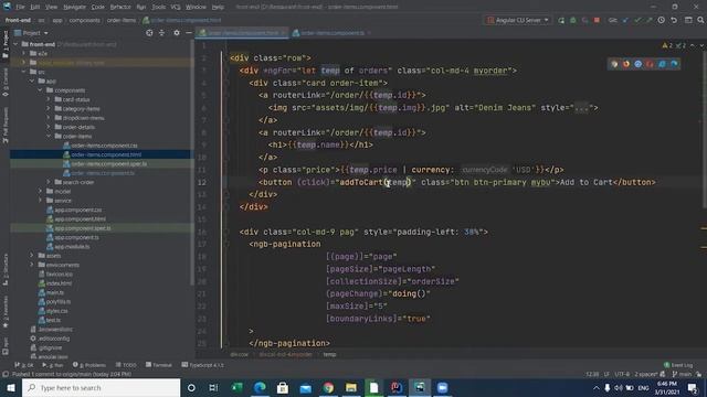 Angular Add to card (Order)