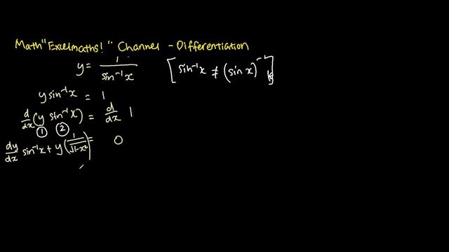 Derivative of 1/inverse sin x