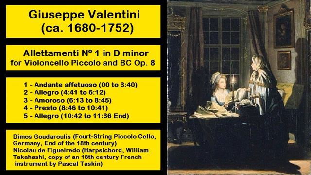 Giuseppe Valentini (ca. 1680-1752) - Allettamenti Nº 1 In D Minor For Violoncello Piccolo Op. 8