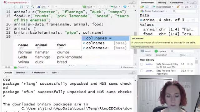 Making Tables With knitr::kable in R