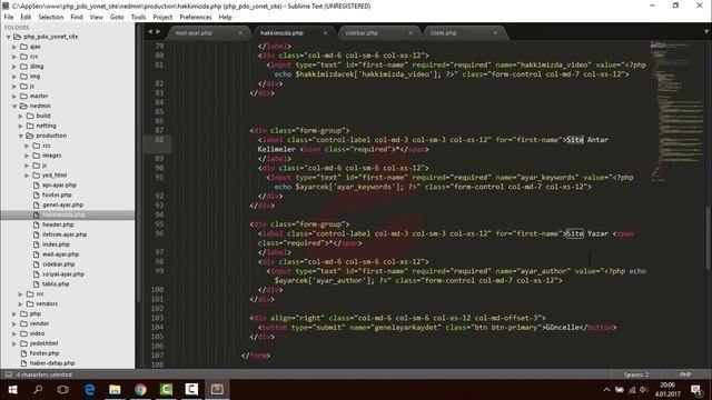 90-Php Dersleri - Bölüm 13- Pdo Yönetim Panelli Porto Firma Scripti Hakkımızda modülü yapımı-01