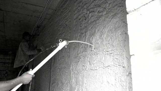 Работа штукатурной станции 