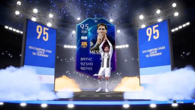 UCL PREMIUM UPGRADE MESSI 95 PACKED FIFA 19 ULTIMATE TEAM