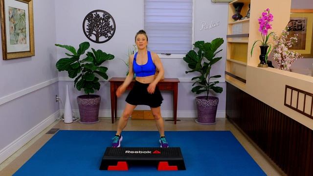 STEP AEROBICS CARDIO WORKOUT 10. UPPER & LOWER BODY -LOW IMPACT INTERMEDIATE AEROBIC STEP EXERCISES