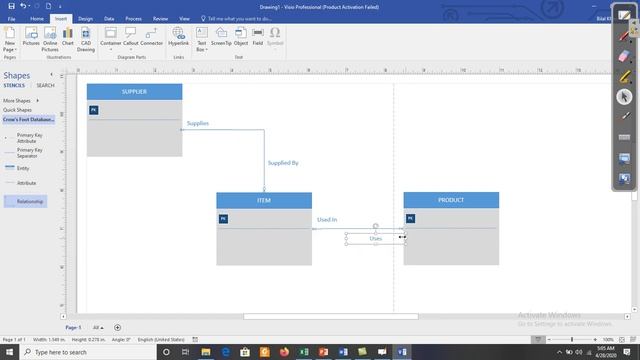 How to draw ERD in Microsoft Visio Case (Study I)