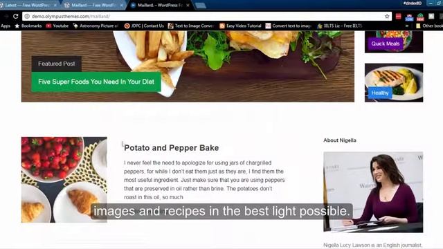 Millard Food Blog WordPress Theme Download Link