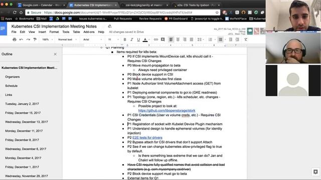 Kubernetes SIG Storage - CSI Implementation Workgroup 20180102