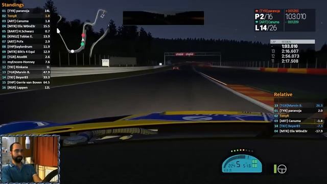 [ARLA-GT3] Showdown at Spa Francorchamps w/ 24h simulation (Project Cars)