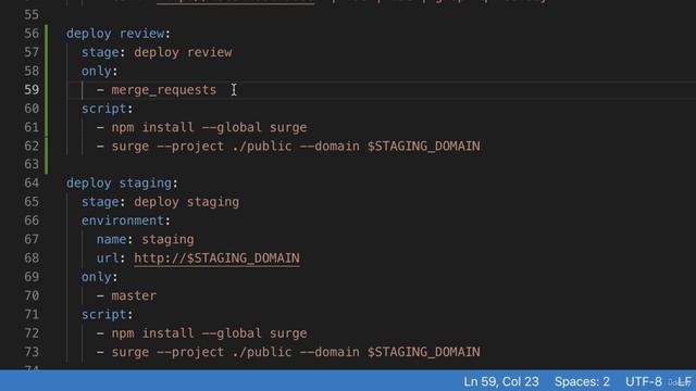 Udemy. Gitlab CI/CD. 32. Dynamic environments