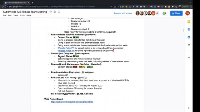 Kubernetes Release Team Meeting (v1.25) for 20220808