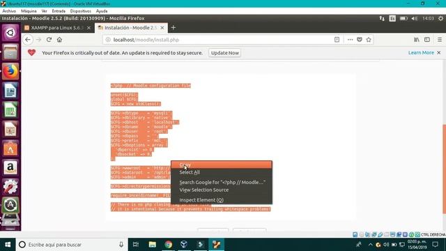 Intalación de Moodle con Lamp