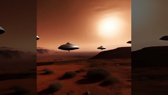 Инопланетяни пролетели над Марсом ( анимация нейросети)