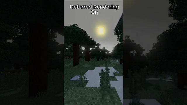 Deferred rendering Off/On #minecraft #minecraftshaders #minecraftshorts #gaming