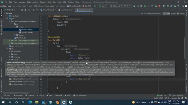 Finance App UI | Jetpack Compose design | Android Studio tutorial
