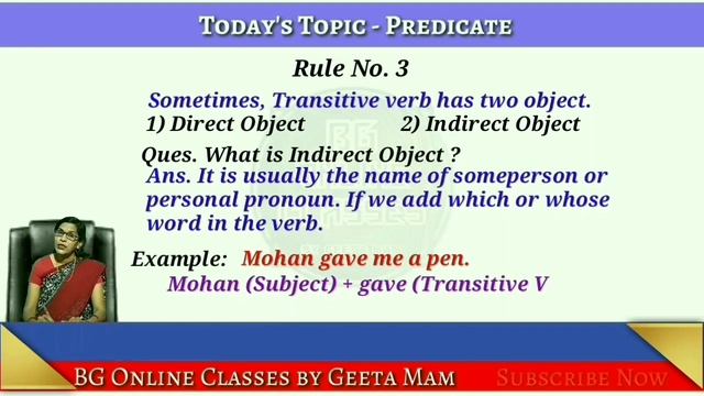 Predicate in english grammar || Types of predicate || Subject and Predicate || Predicate by GeetaMa
