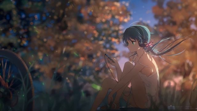 Аниме Девочка Отдыхает | Anime Girl Listening To Music Relaxing - Живые Обои