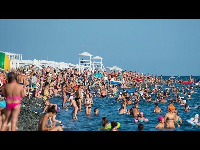 Масса людей на пляже в Евпатории?!? Водичка суперррр!  Столовая Лето!!! Крым. CRIMEA.