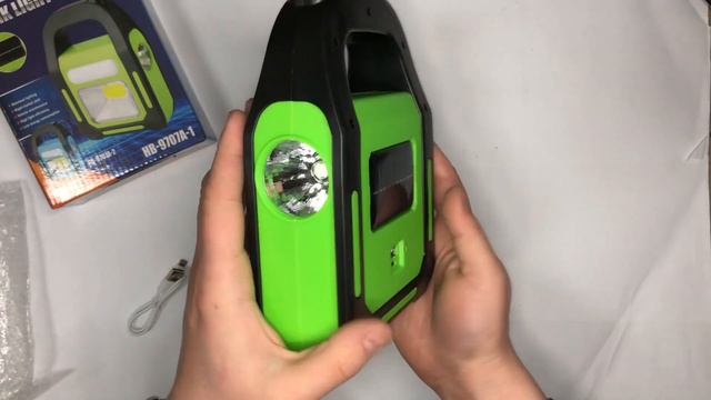 Видео обзор Фонарь светодиодный аккумуляторный на солнечной батарее HB 9707 B 2 ZB 40  Цвет  зеленый
