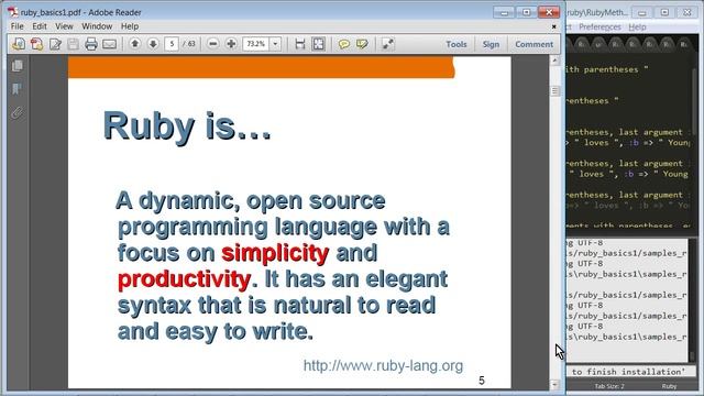 Ruby Basics Part 1 (Topic #2: Ruby on Rails course from JPassion.com)