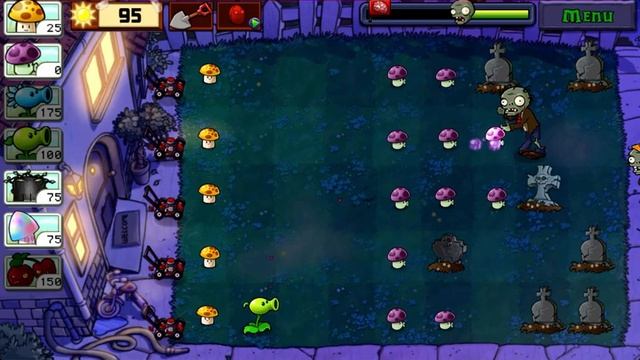 Unlocking The Scaredy-Shroom! Night Level 6 - Plants vs Zombies PvZ