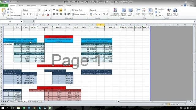 CARA PERHITUNGAN AZIMUTH (ILMU UKUR TANAH) MENGGUNAKAN M.EXCEL