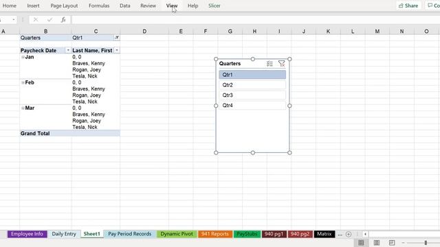 Payroll 2021 in Excel: Quarterly Reporting with Pivot Tables