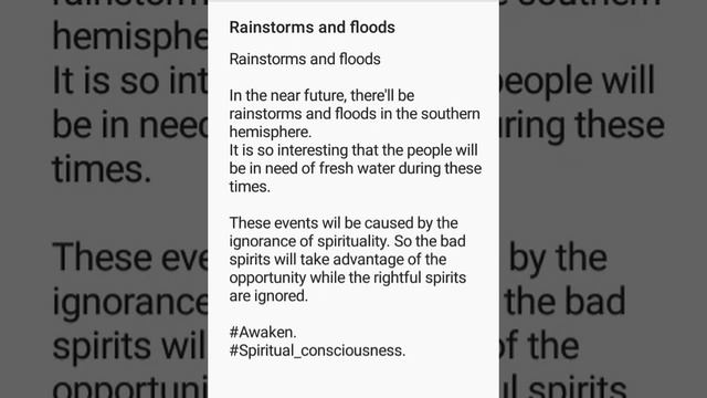Rainstorms and floods in the globe southern hemisphere.