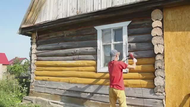 Как освежить вид старого деревянного дома при помощи болгарки