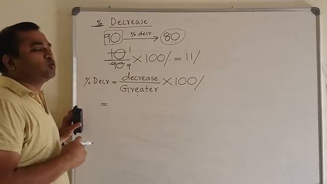The formula for calculating Percent decrease