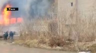 Пожар на складе в Новосибирске.