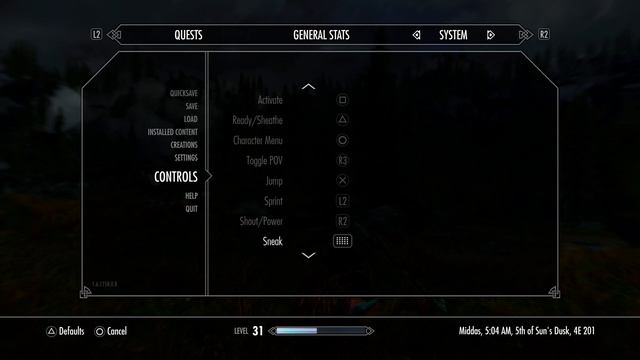 Skyrim controller layout for better combat control